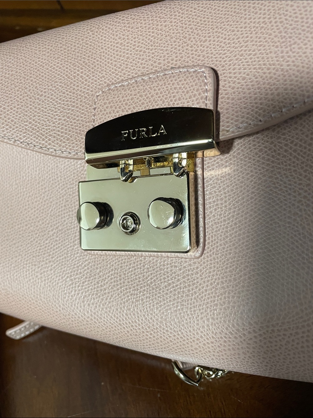 Furla Blush Pink Leather Crossbody with Gold Hardware - Picture 5 of 10
